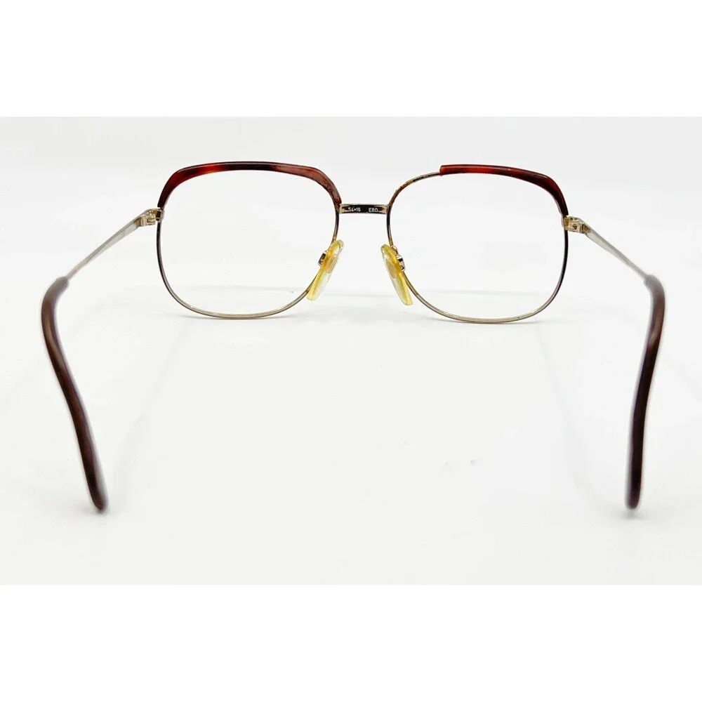 Metzler Eyeglasses Frames Mens Gold Brown Vintage Germany 54-16-135